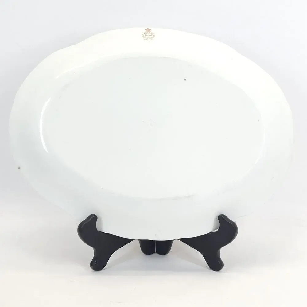 Antique Ridgeways Oval Platter Tray Pink Ditsy‎ Floral Valentines Wall Decor 16